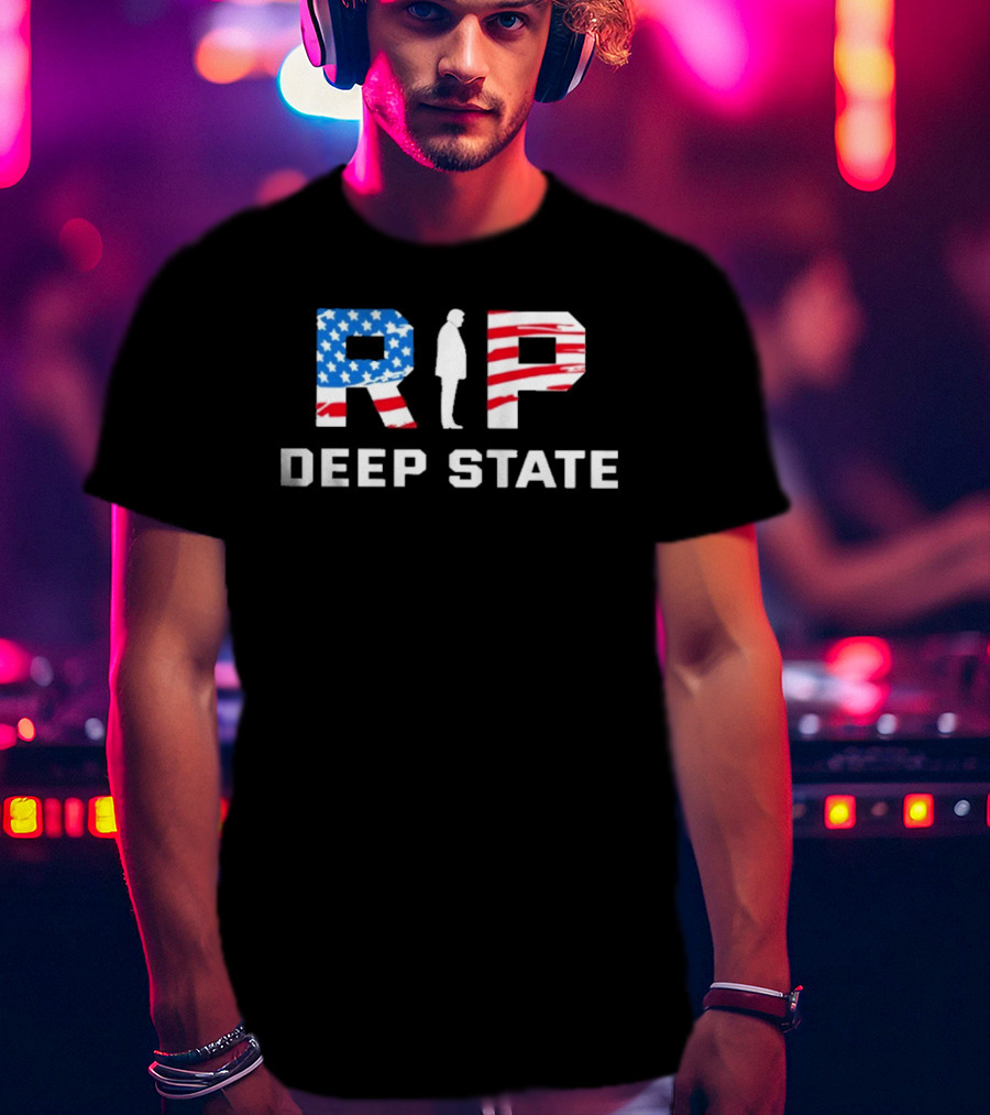RIP Deep State American Flag Silhouette T-Shirt