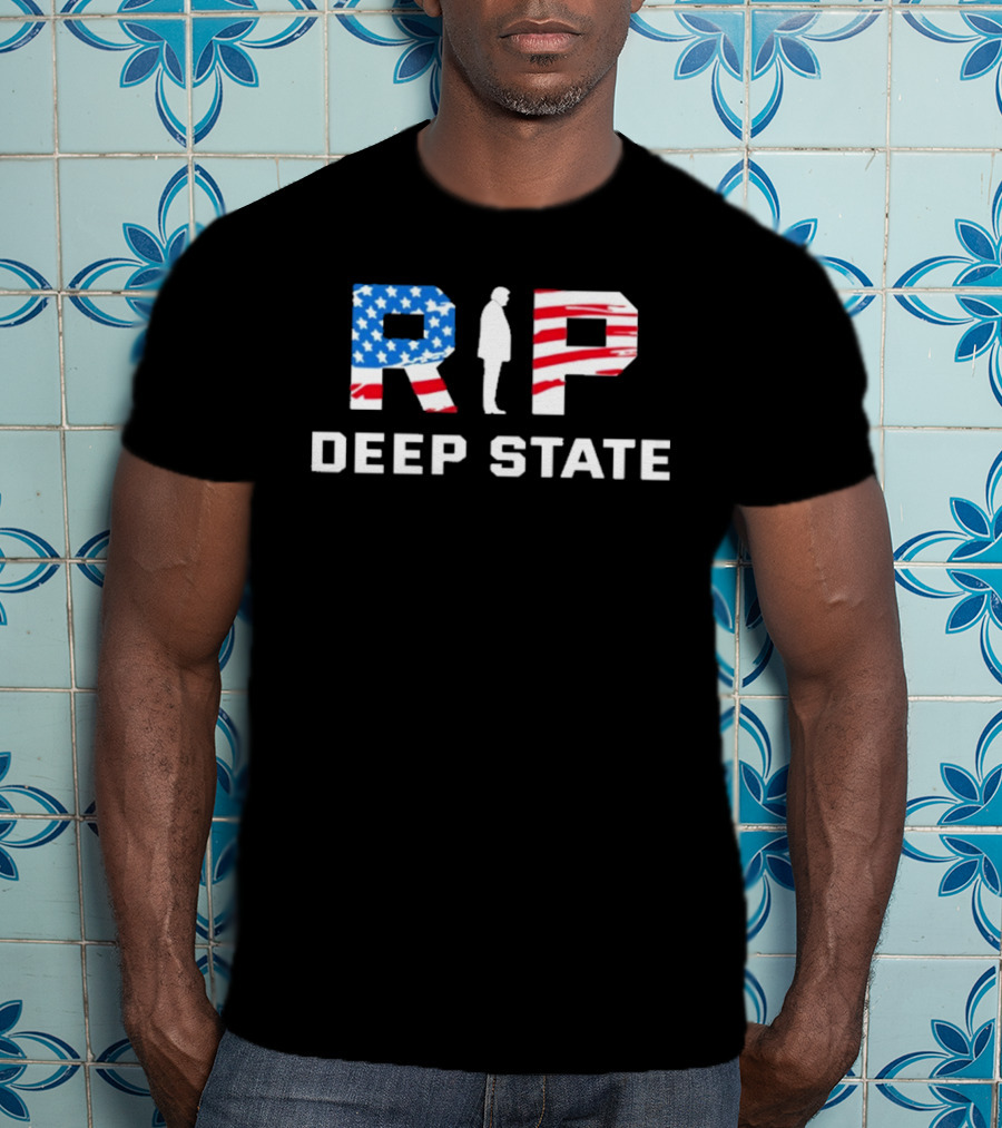 RIP Deep State American Flag Silhouette T-Shirt