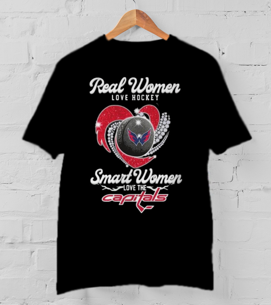 Real Women Love Hockey Smart Women Love The Capitals Washington 2025 T-Shirt