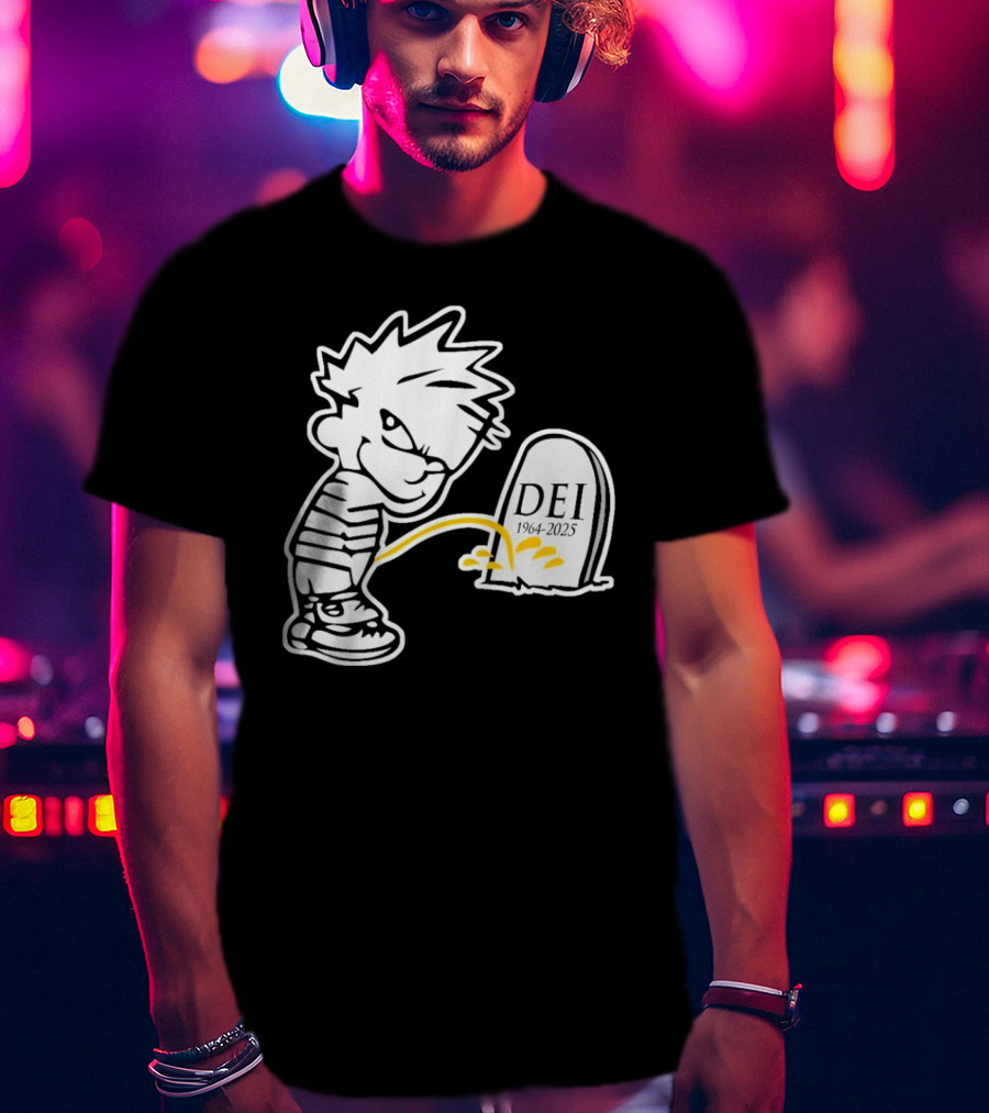 RIP DEI 1964-2025 Comic Tribute With Cartoon Character T-Shirt