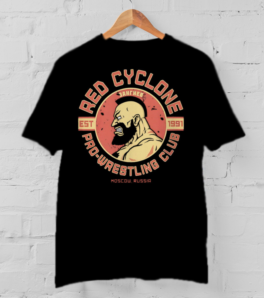 Red Cyclone Zangief Pro Wrestling Club Est 1991 Moscow Russia T-Shirt