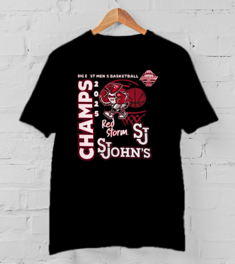 Big East Men's Basketball 2025 Champs St. John's Red Storm T-Shirt