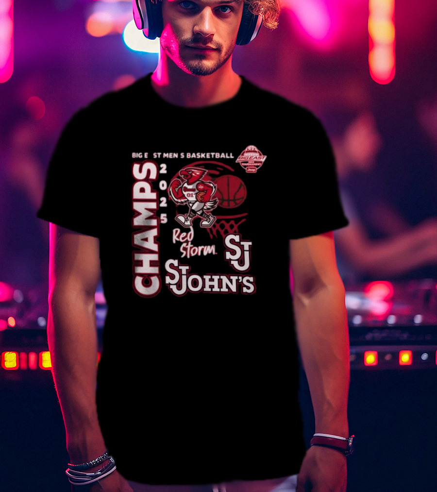 Big East Men's Basketball 2025 Champs St. John's Red Storm T-Shirt