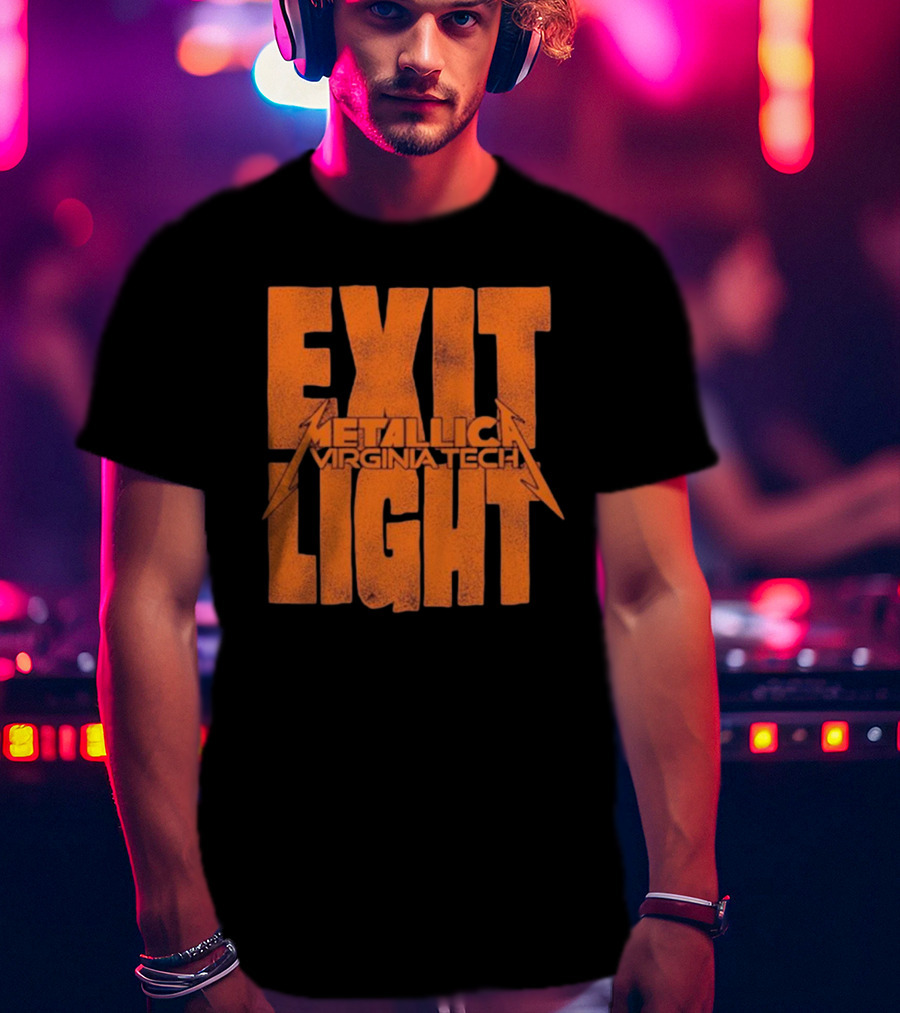 EXIT LIGHT METALLICA VIRGINIA TECH RETRO BRAND MAROON HOKIES T-Shirt