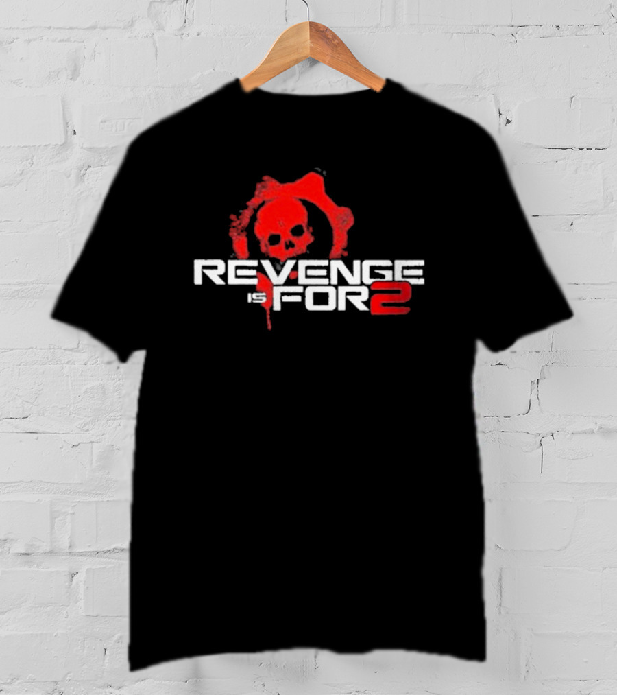 Revenge For 2 Skull Emblem Blood Splatter T-Shirt