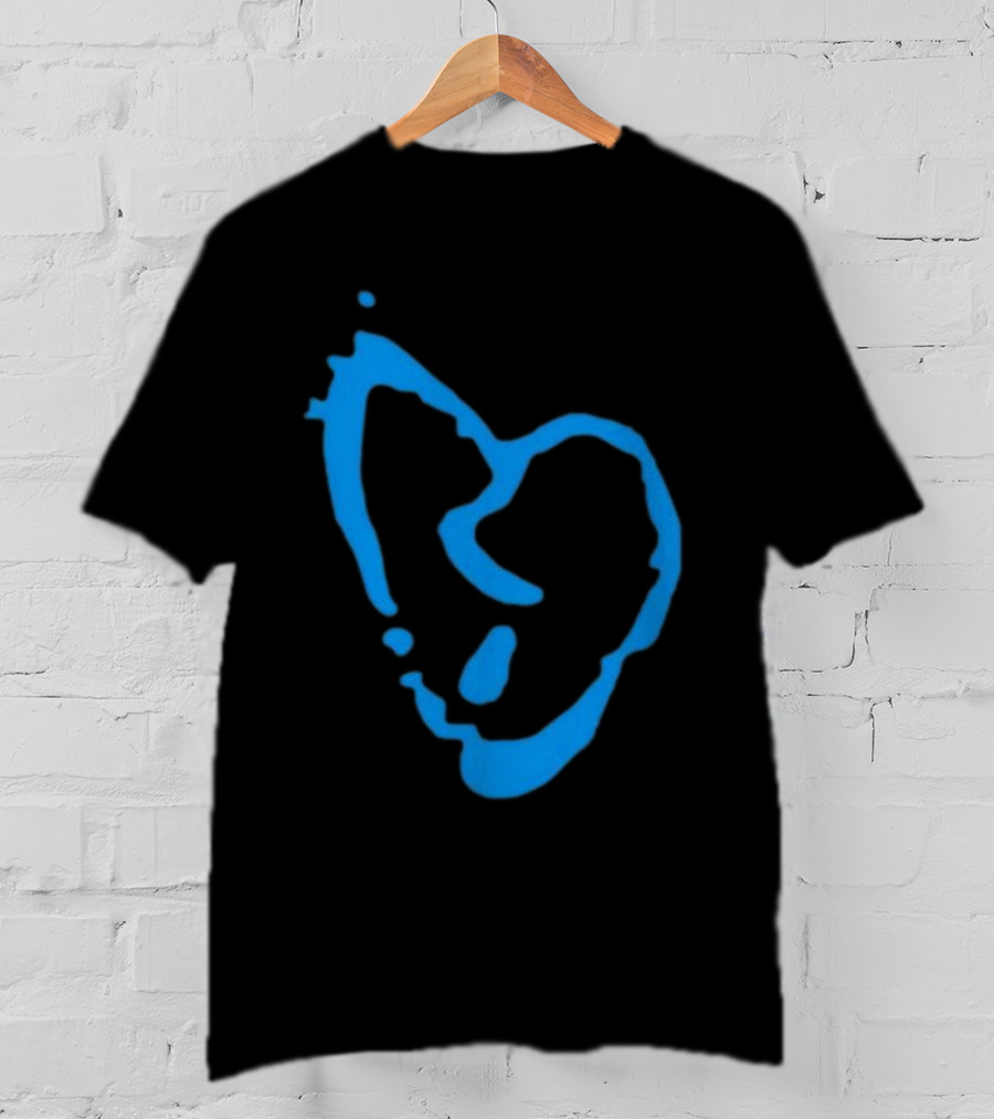Revenge Lightning Heartbreak Blue Broken Heart Outline T-Shirt