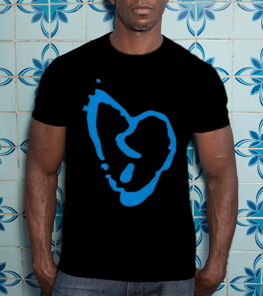 Revenge Lightning Heartbreak Blue Broken Heart Outline T-Shirt