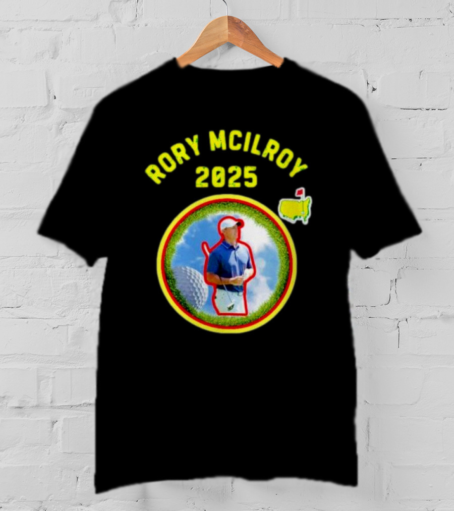 Rory McIlroy 2025 Masters Tournament Vintage Golf Circle Clouds Fairway T-Shirt