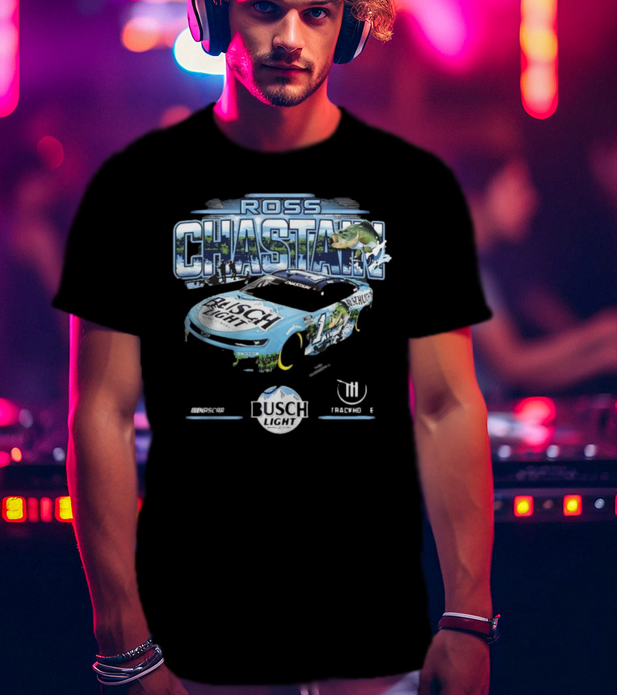Ross Chastain Busch Light Trackhouse Racing Team Bass Car T-Shirt