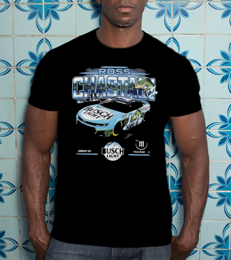 Ross Chastain Busch Light Trackhouse Racing Team Bass Car T-Shirt