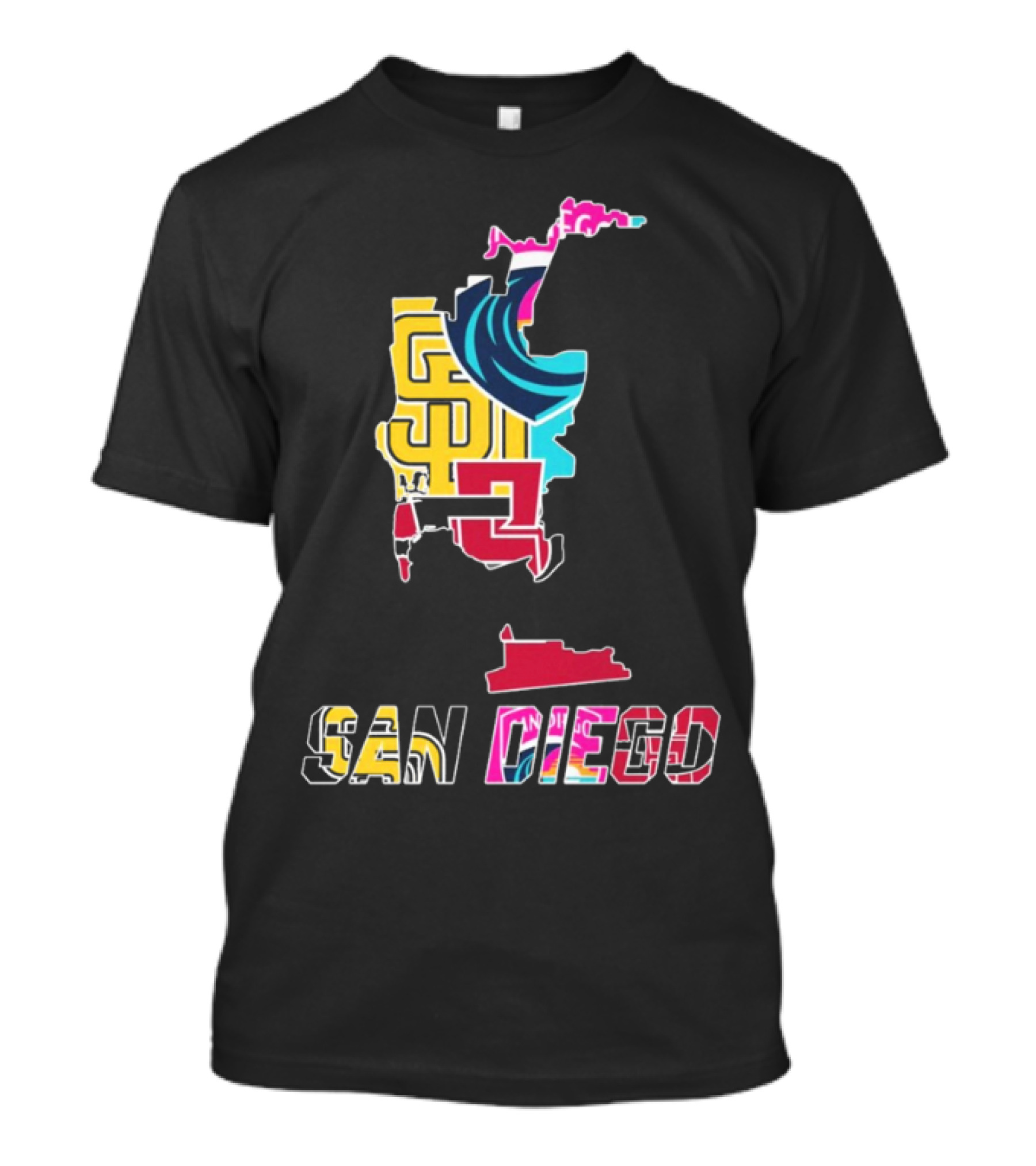 San Diego Padres Aztecs Wave Sports Team T-Shirt