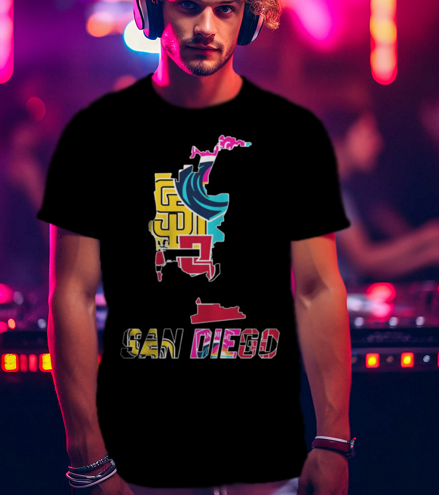 San Diego Padres Aztecs Wave Sports Team T-Shirt
