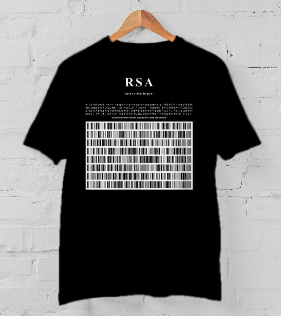 RSA Warning This Is A Munition Encryption Export Controlled Barcode Style T-Shirt