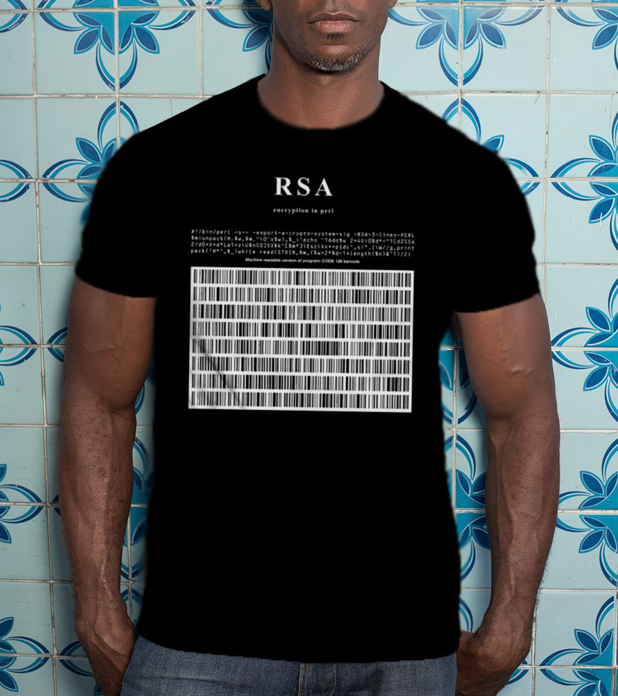 RSA Warning This Is A Munition Encryption Export Controlled Barcode Style T-Shirt