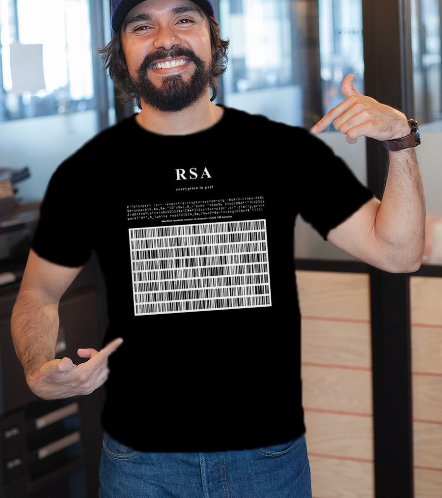 RSA Warning This Is A Munition Encryption Export Controlled Barcode Style T-Shirt