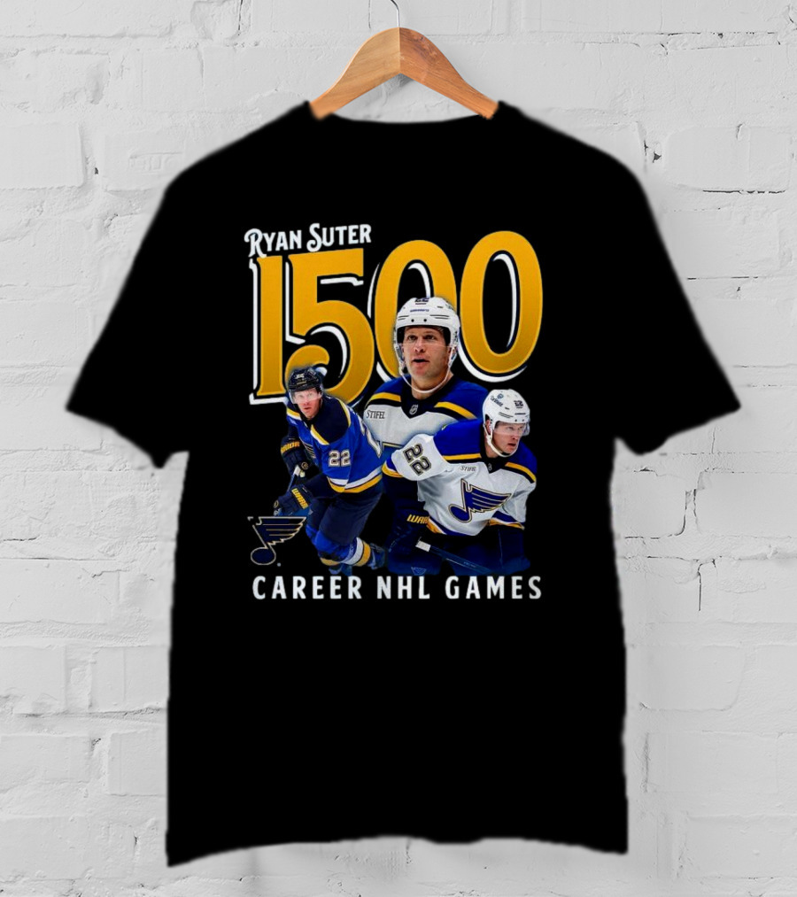 Ryan Suter St. Louis Blues 1500 Career NHL Games Celebration T-Shirt