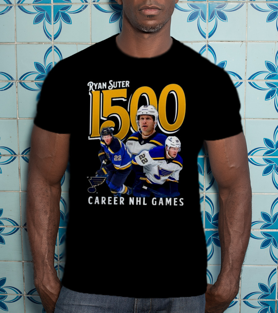 Ryan Suter St. Louis Blues 1500 Career NHL Games Celebration T-Shirt
