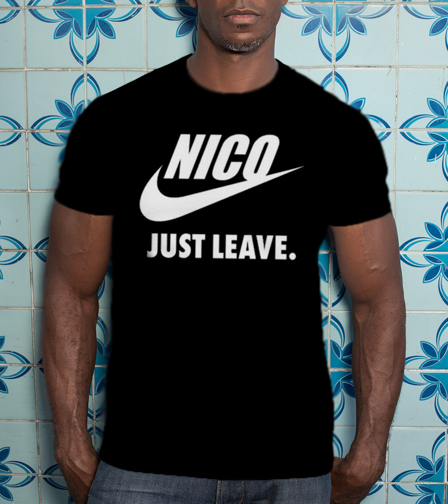 Nico Just Leave Swoosh Parody T-Shirt