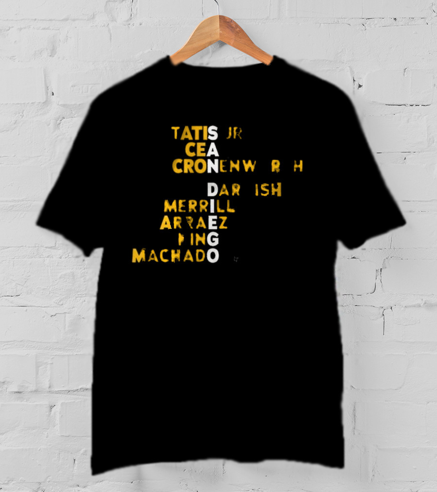 San Diego 2025 Tatis Jr Machado Darvish Merrill Arraez Cronenworth Engel黄 T-Shirt
