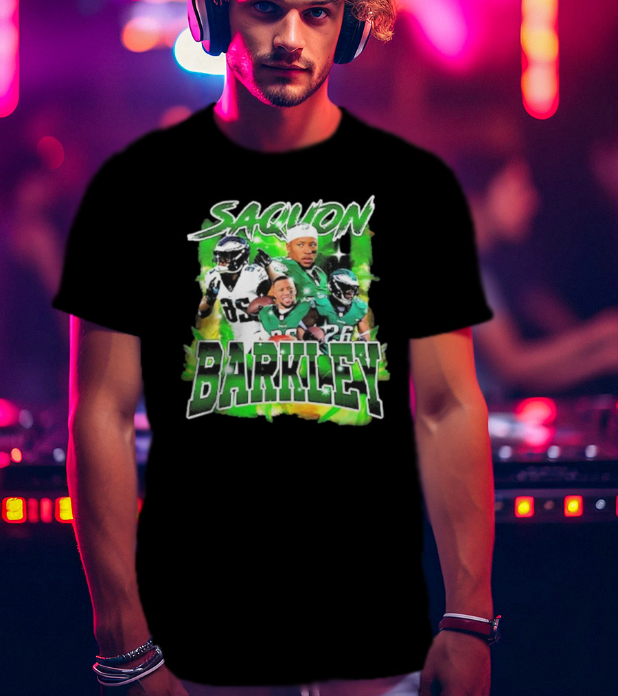 Saquon Barkley Dynamic Football Montage T-Shirt