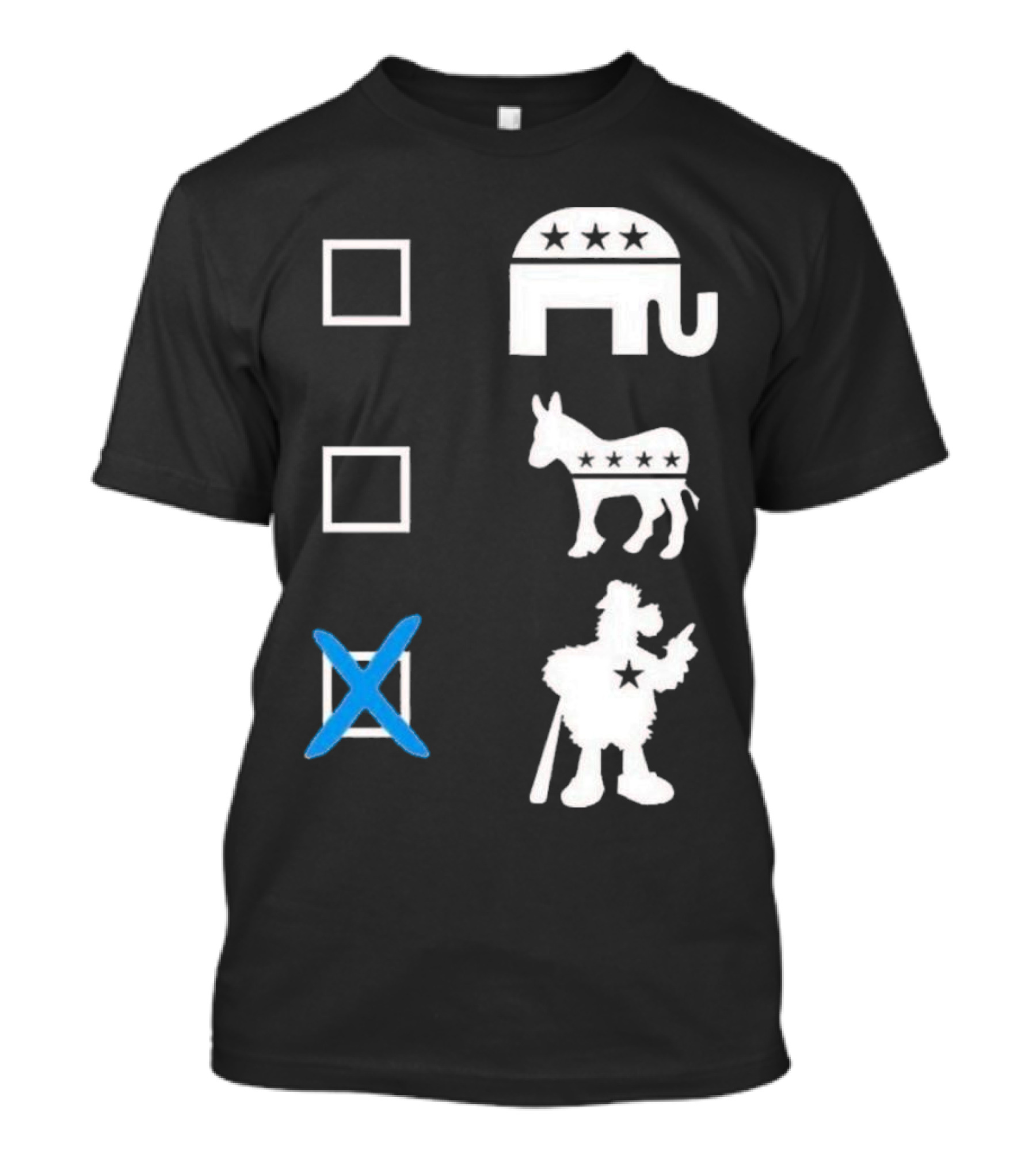 Schwarbocrat Philitical Aphiliation Elephant Donkey Duck Star Boxes T-Shirt