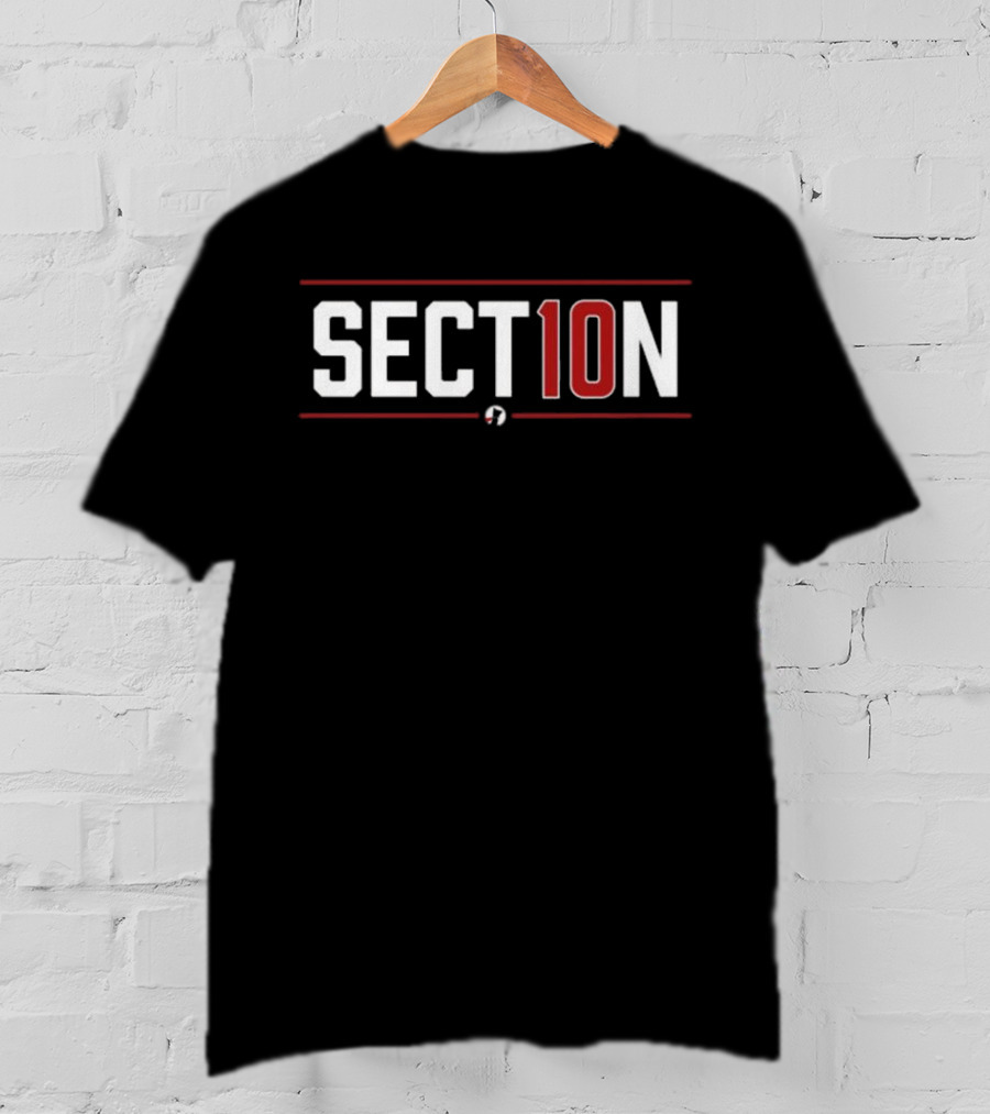 SECT10N Wordmark Red And White Text T-Shirt