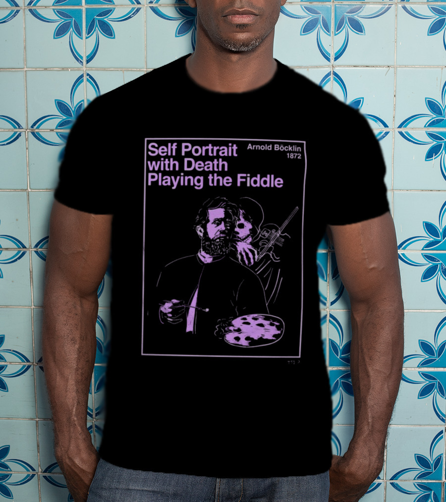 Self Portrait With Death Playing The Fiddle Arnold Böcklin 1872 T-Shirt