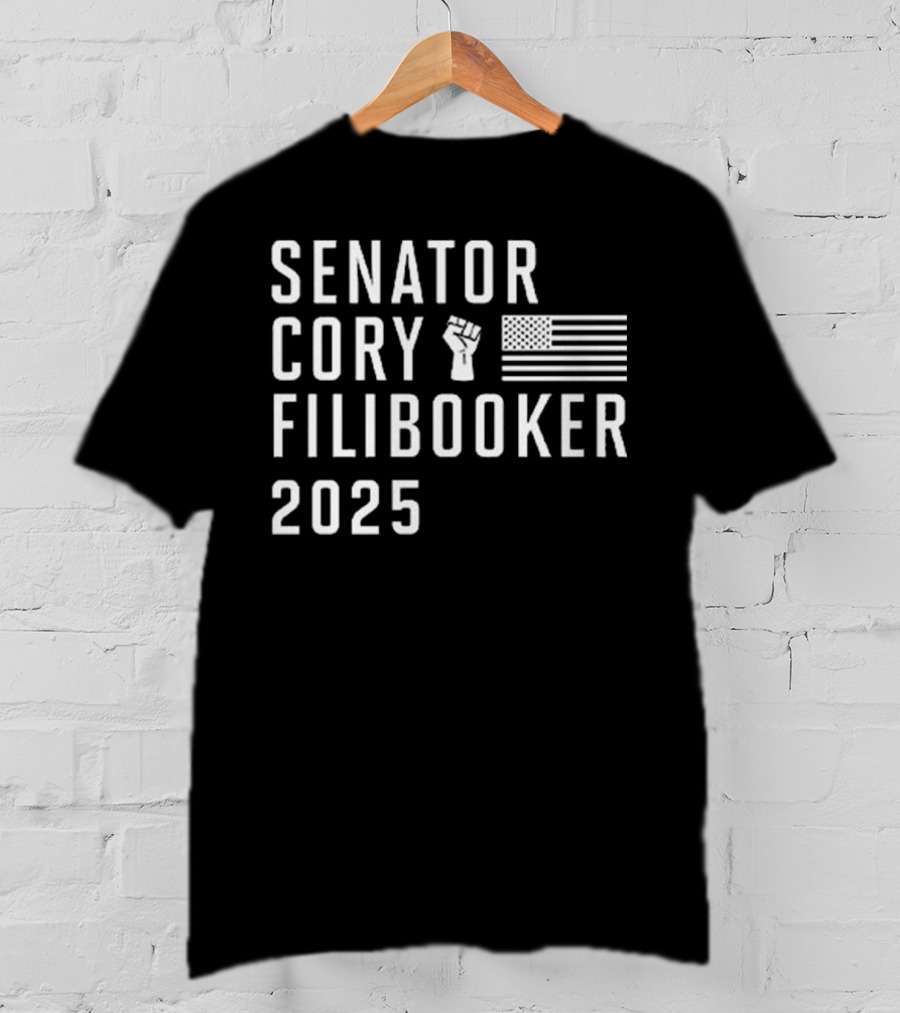 Senator Cory Filibooker 2025 Fist Flag T-Shirt