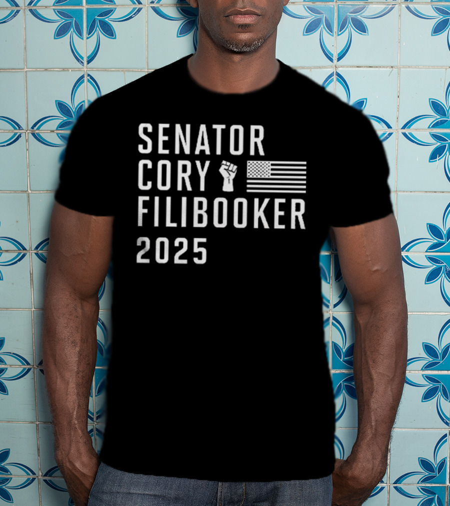 Senator Cory Filibooker 2025 Fist Flag T-Shirt