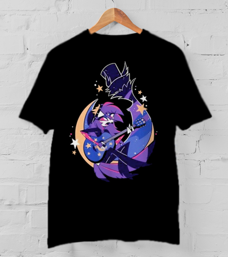 Sharkrobot I Will Be Okay Celestial Guitarist Fox In Top Hat With Stars And Moon T-Shirt