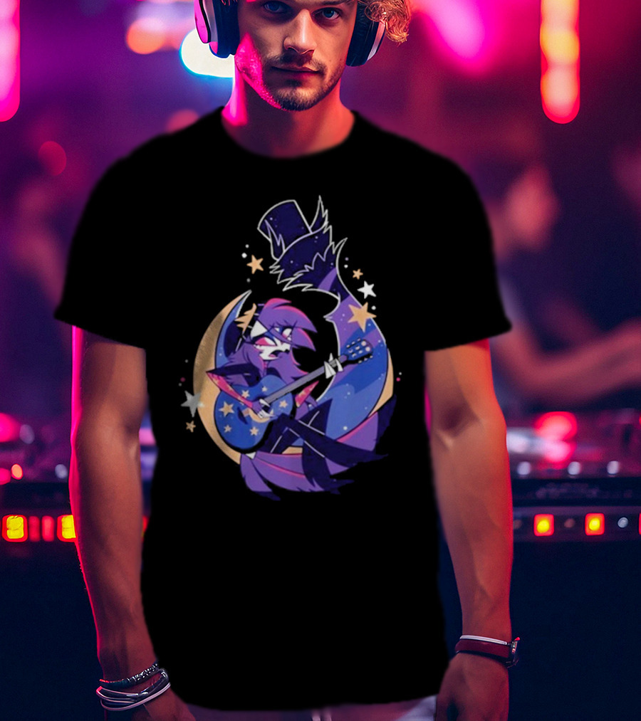 Sharkrobot I Will Be Okay Celestial Guitarist Fox In Top Hat With Stars And Moon T-Shirt