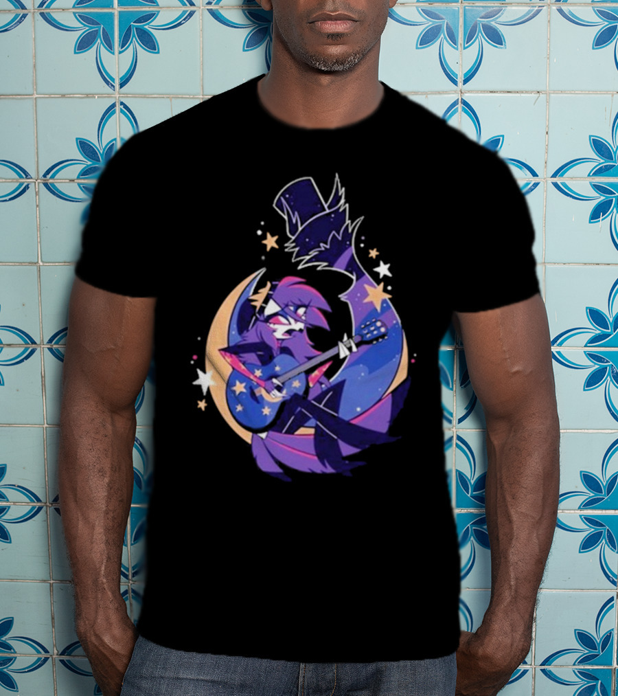 Sharkrobot I Will Be Okay Celestial Guitarist Fox In Top Hat With Stars And Moon T-Shirt