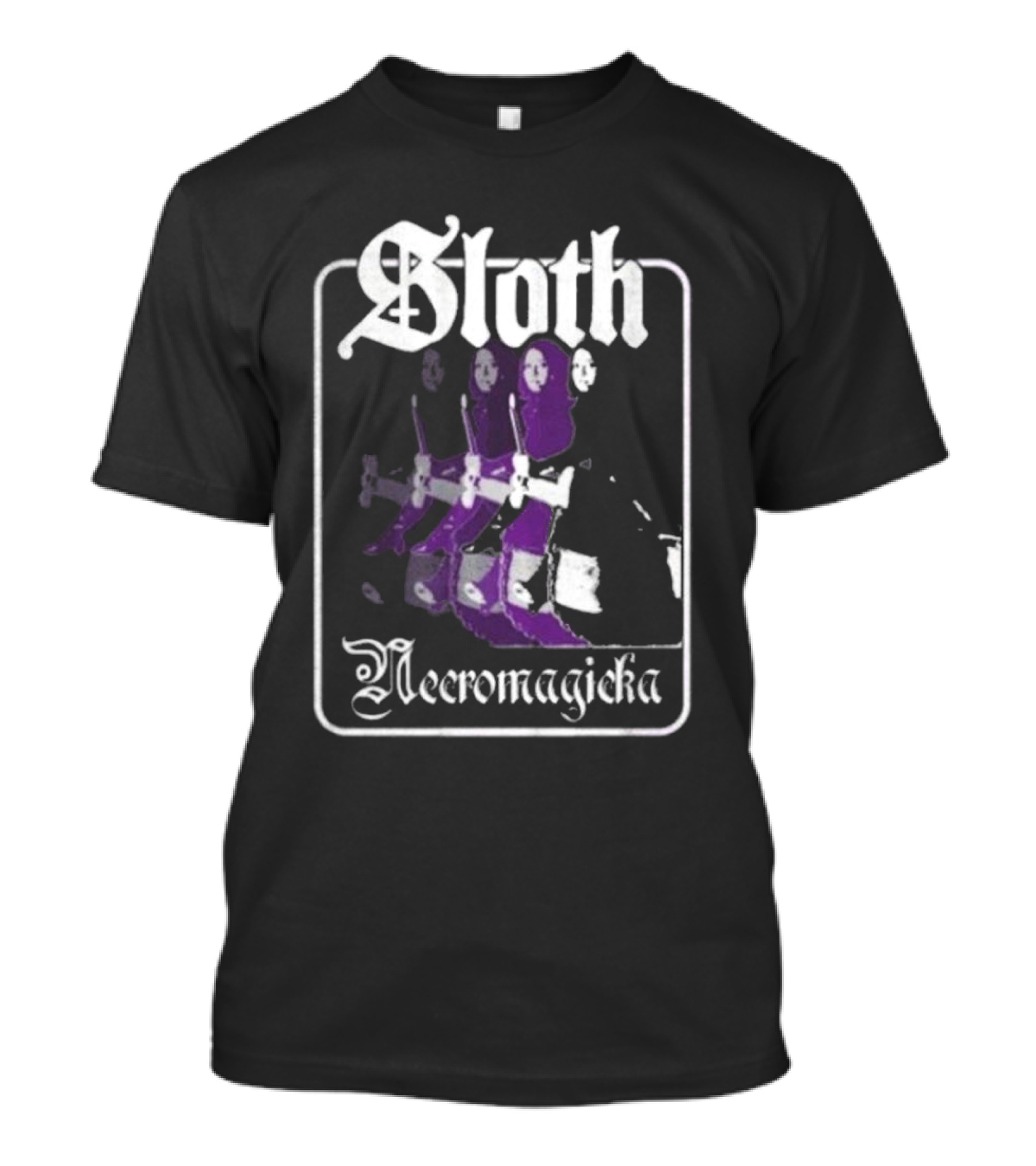 Sloth Necromagicka Gothic Cartoon Duel Swordsman Art T-Shirt