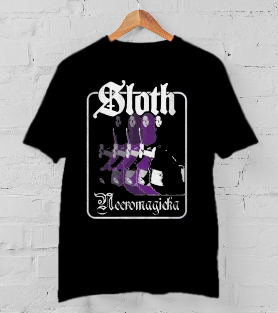 Sloth Necromagicka Gothic Cartoon Duel Swordsman Art T-Shirt