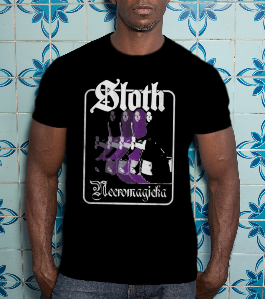 Sloth Necromagicka Gothic Cartoon Duel Swordsman Art T-Shirt