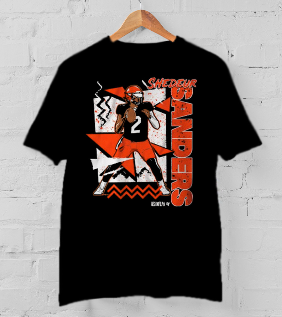 Shedeur Sanders 90s Style Retro Football Illustration T-Shirt