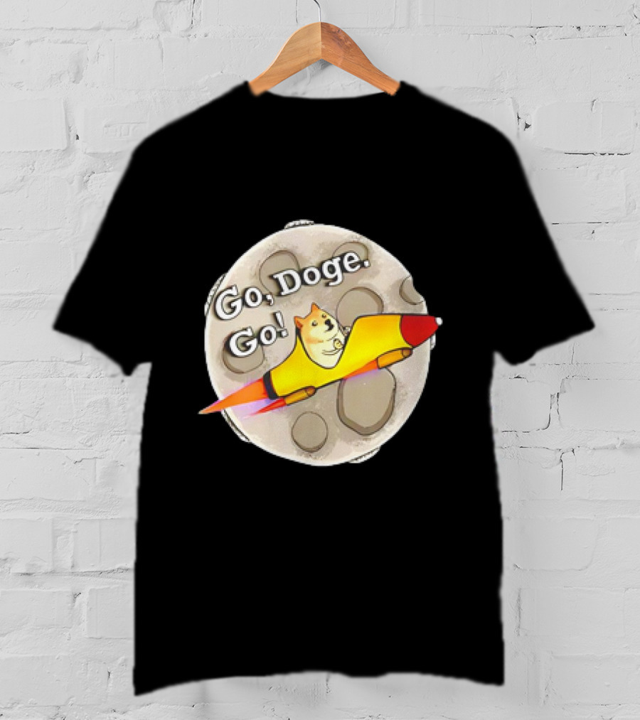 Go Doge Go Rocket Shiba Inu Moon Adventure T-Shirt