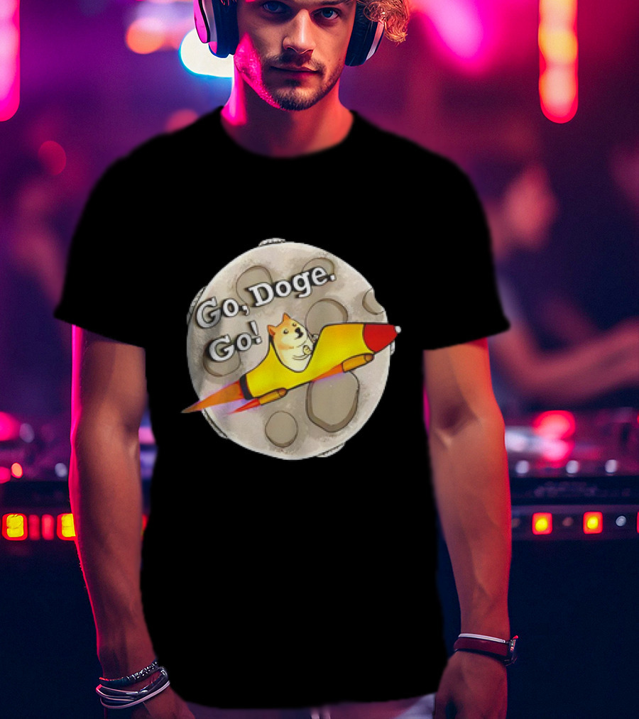 Go Doge Go Rocket Shiba Inu Moon Adventure T-Shirt