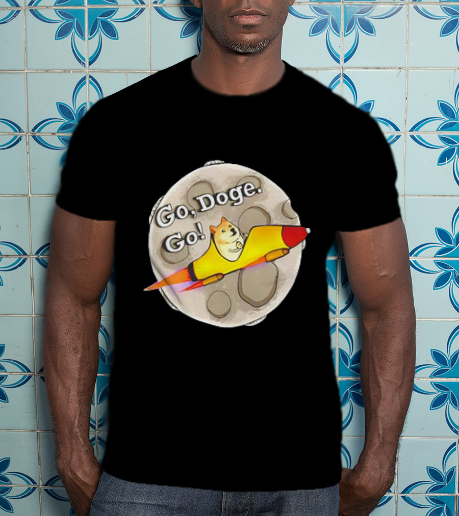 Go Doge Go Rocket Shiba Inu Moon Adventure T-Shirt