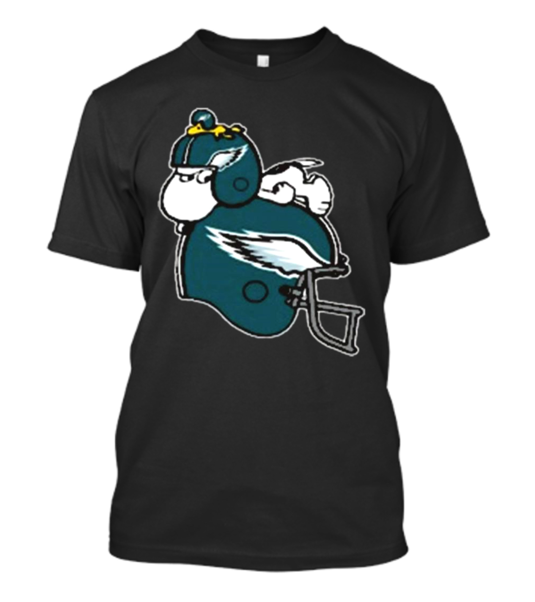Snoopy Woodstock Relaxing Philadelphia Eagles Football Helmet T-Shirt