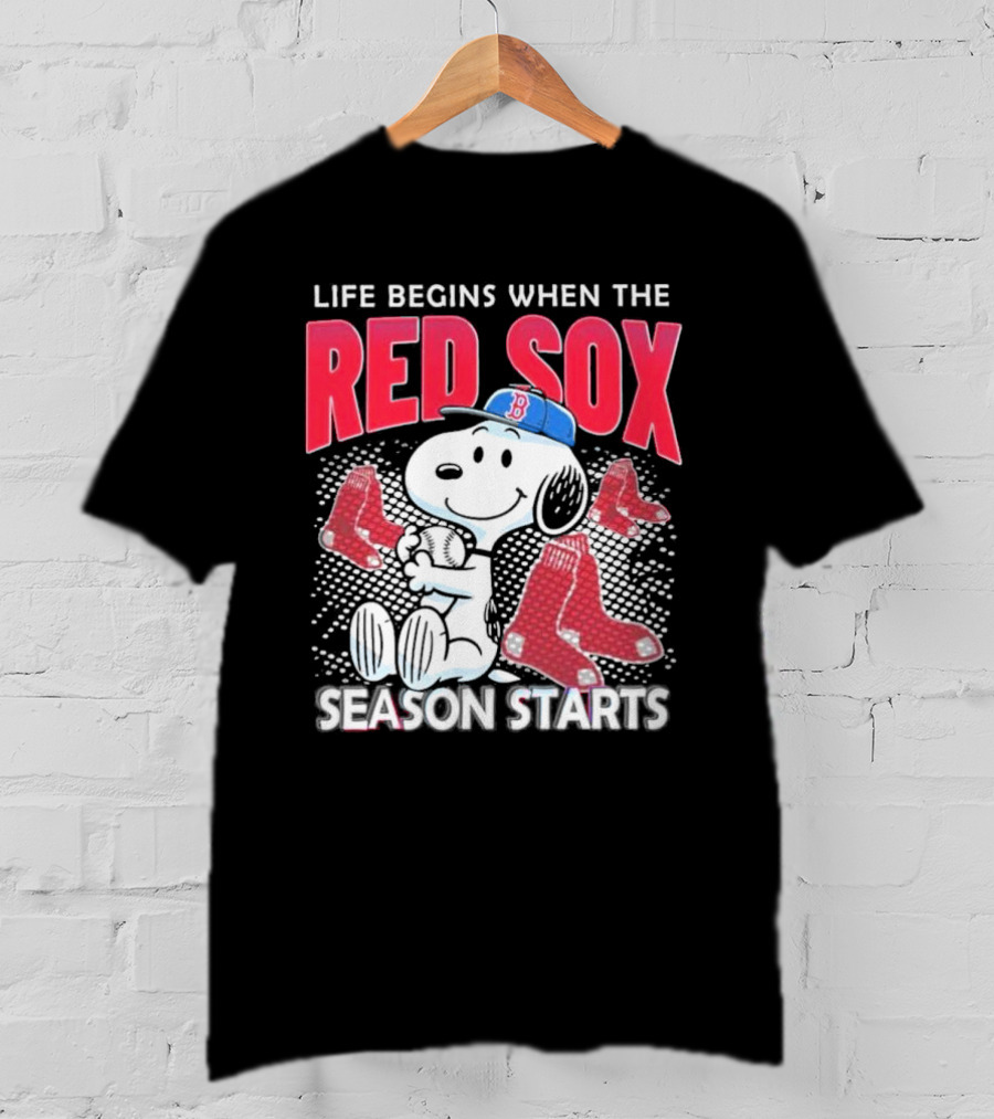Snoopy Life Begins When The Red Sox Season Starts T-Shirt