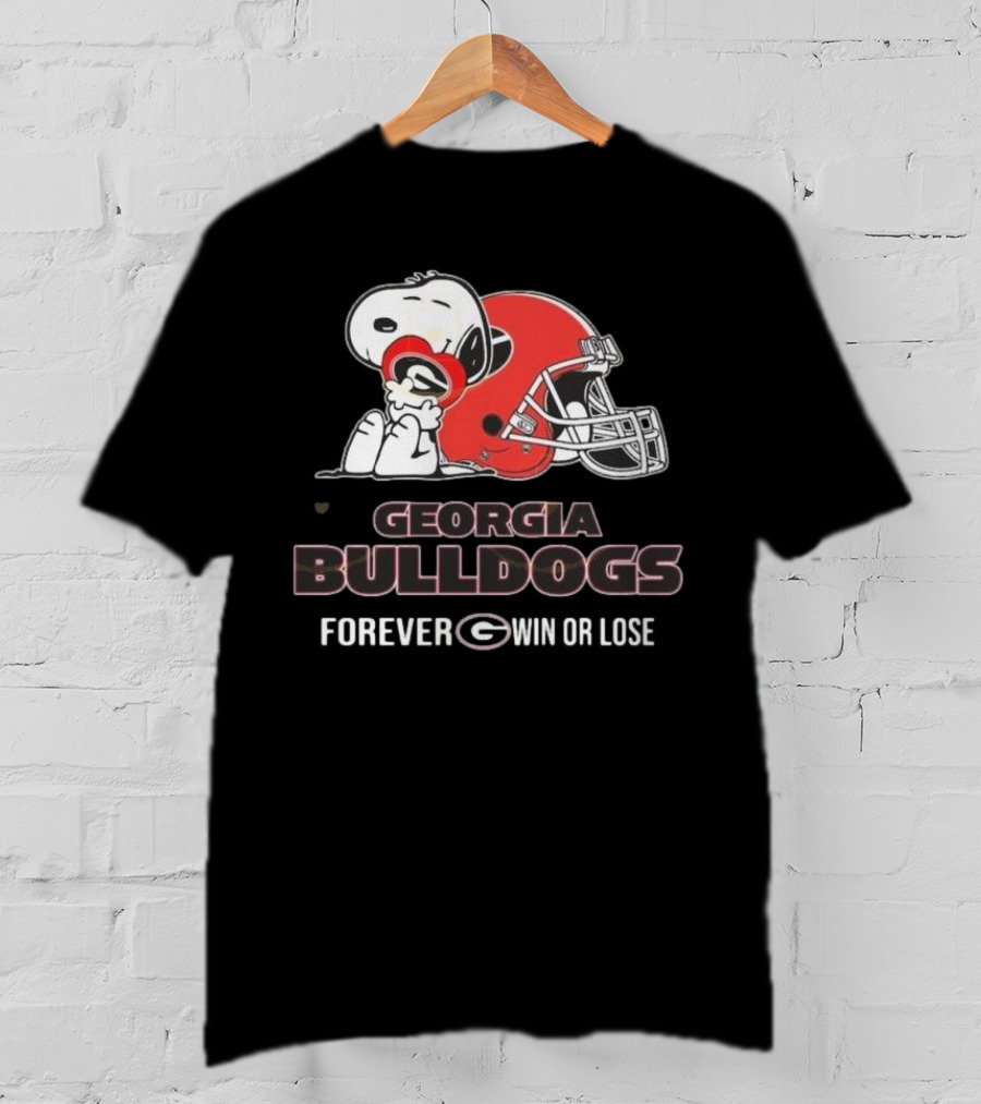 Georgia Bulldogs Snoopy Forever Win Or Lose T-Shirt