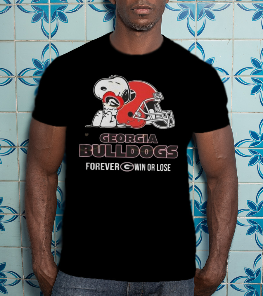 Georgia Bulldogs Snoopy Forever Win Or Lose T-Shirt