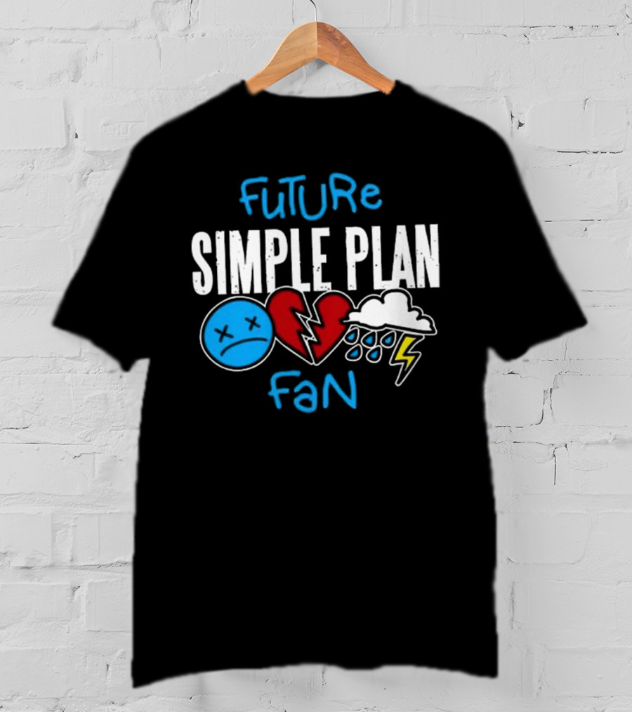 Future Simple Plan Fan With Emojis Of Heart And Lightning Cloud T-Shirt
