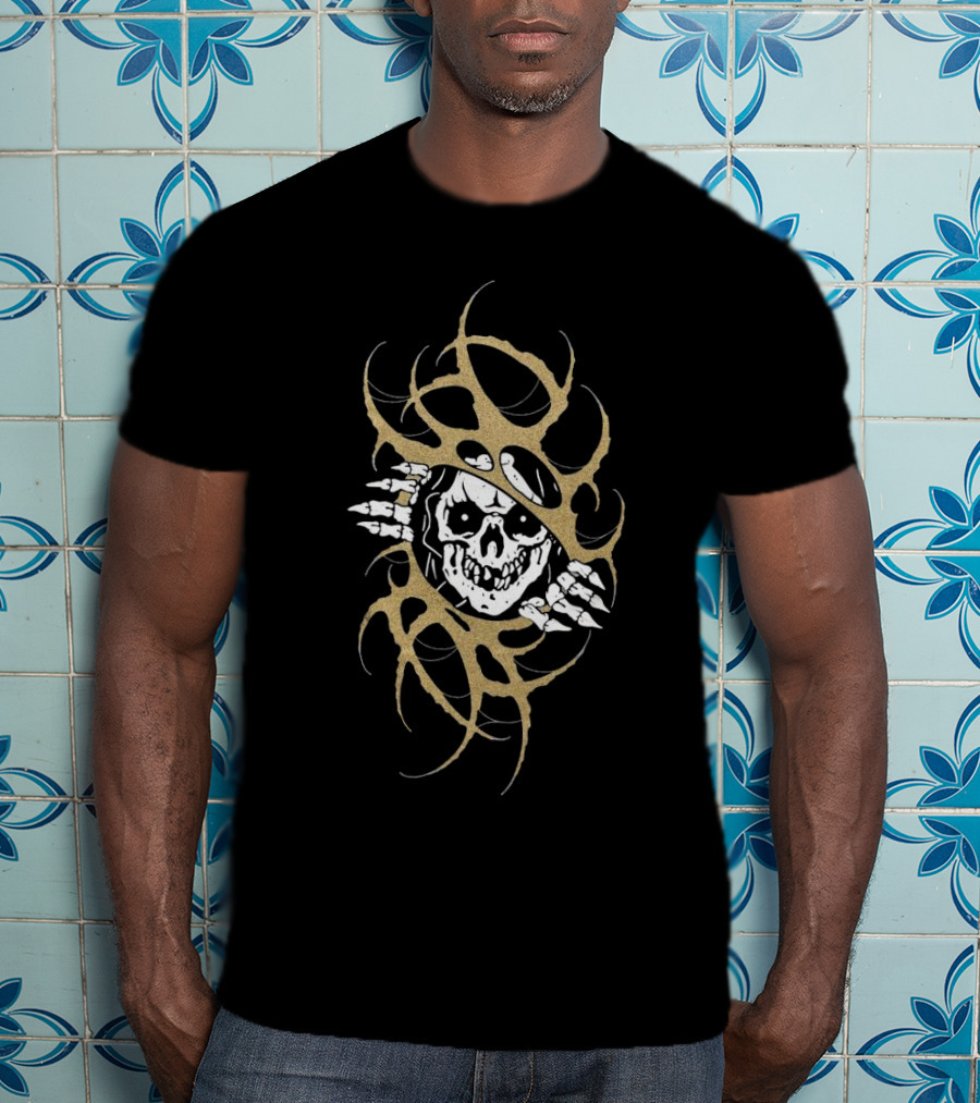 Sin X Kyle Grand Skeleton Claws Breaking Through Ribcage T-Shirt