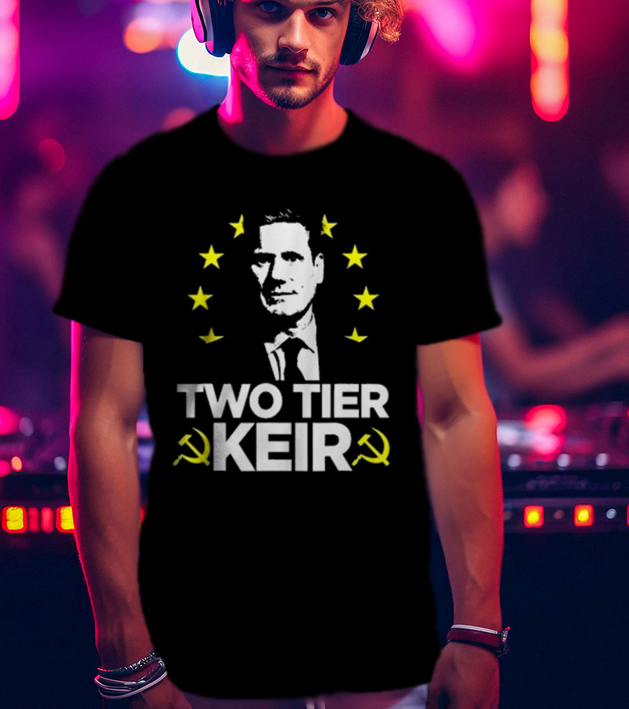 Euro Stars Circle Face Two Tier Keir Hammer Sickle T-Shirt