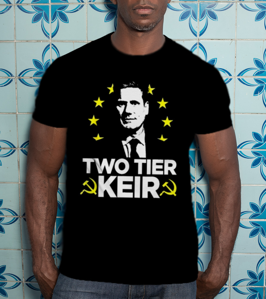 Euro Stars Circle Face Two Tier Keir Hammer Sickle T-Shirt