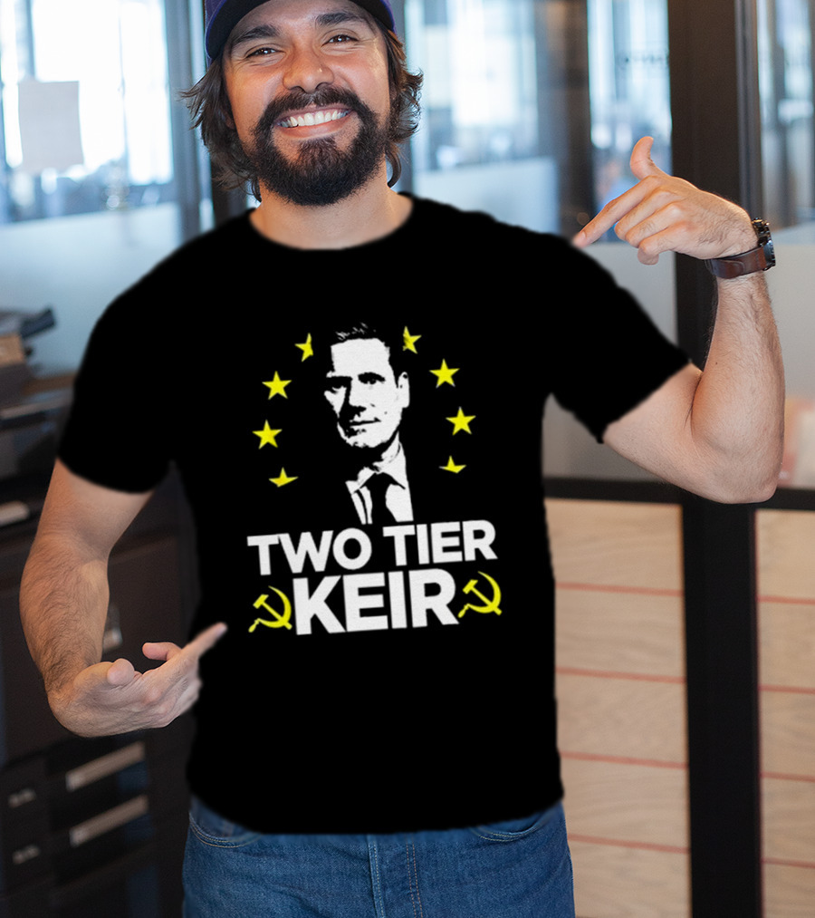 Euro Stars Circle Face Two Tier Keir Hammer Sickle T-Shirt