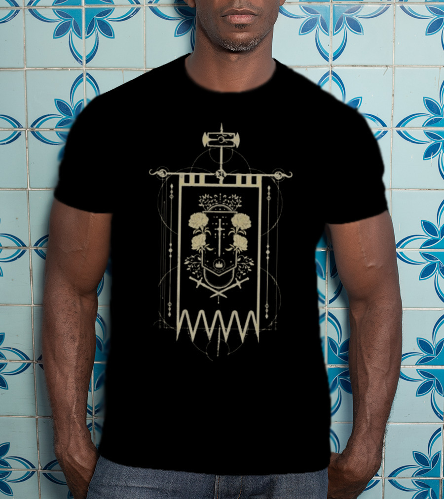 Sleep Token Damocles Sword Emblem With Floral Elements T-Shirt
