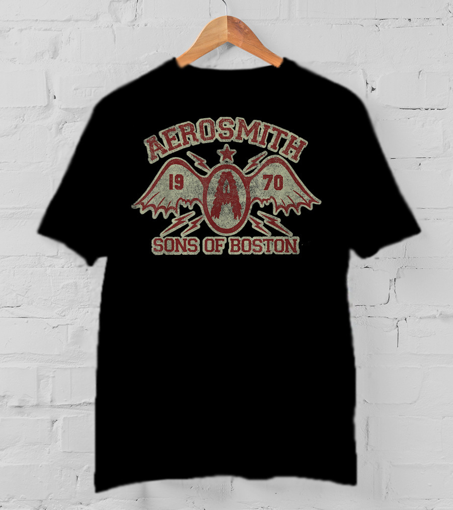 Aerosmith 1970 Sons Of Boston Winged Emblem T-Shirt